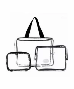 LaRoc 3 Piece Clear PVC Travel Bags