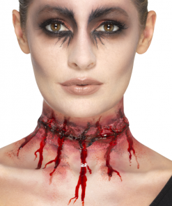 Smiffy's Make-up FX Stitched Neck Scar - Latex Prosthetic Prosthetics