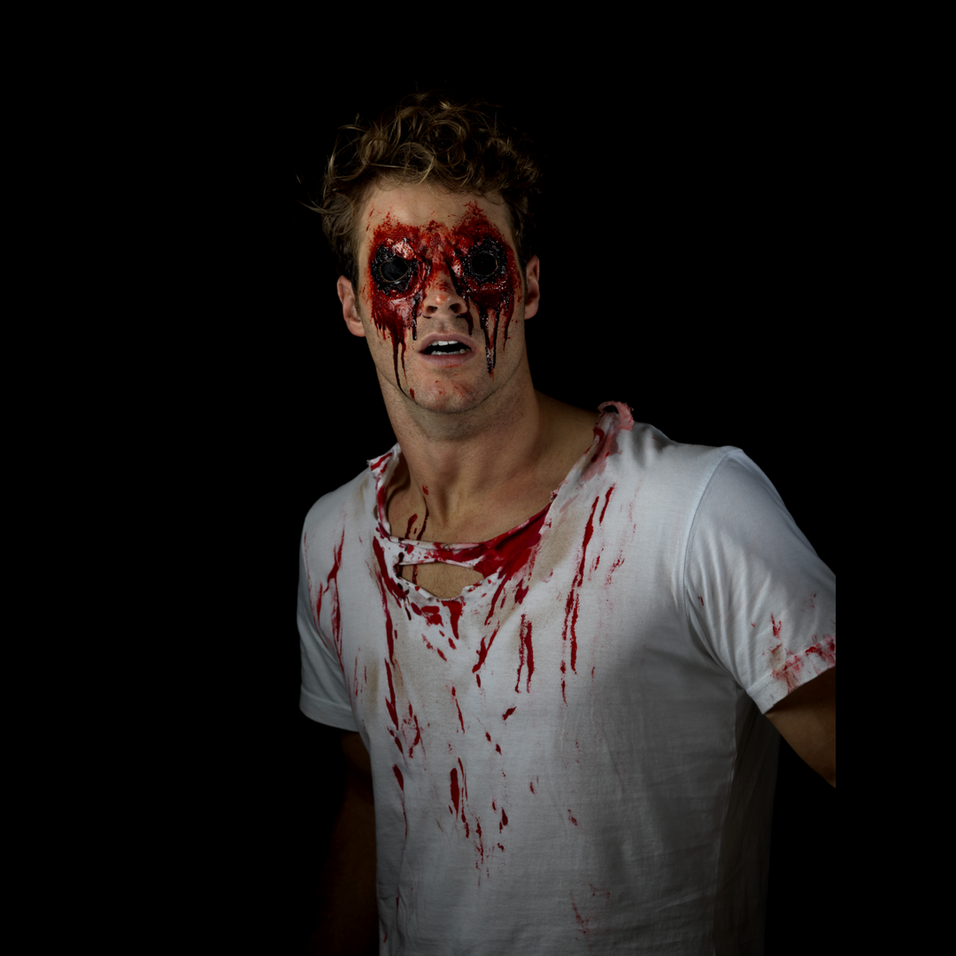 Smiffy's Prosthetics Make-up FX Zombie Eyes - Latex Prosthetic With Blood