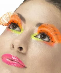 Smiffy's Fever False Eyelashes - Polka Dot Neon Orange