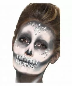 Smiffy's Glitter Make-up FX 100 Self-adhesive Face Gems - Silver/Clear