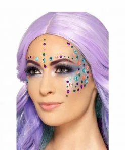 Smiffy's Make-up FX 100 Self-adhesive Face Gems - Unicorn Pastels Glitter