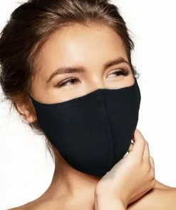 Pebbles Of Leeds Pebbles Handmade Contoured Cotton Face Mask - Black Face Masks