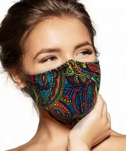 Pebbles Of Leeds Face Masks Pebbles Handmade Contoured Cotton Face Mask - Chromatic Paisley