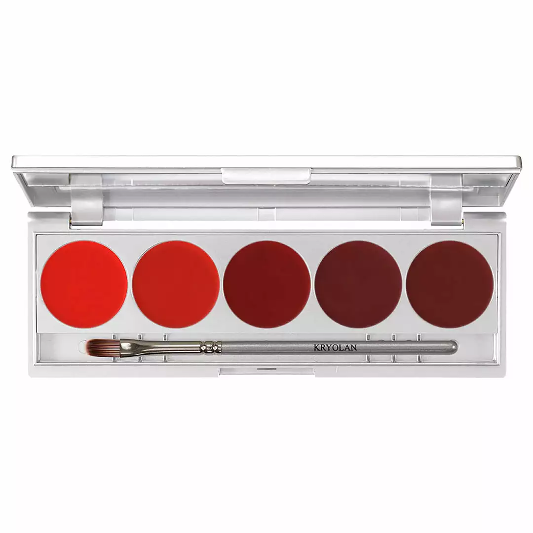 Kryolan Lip Colour 5 Palette - Cream Lipstick & Blusher - D