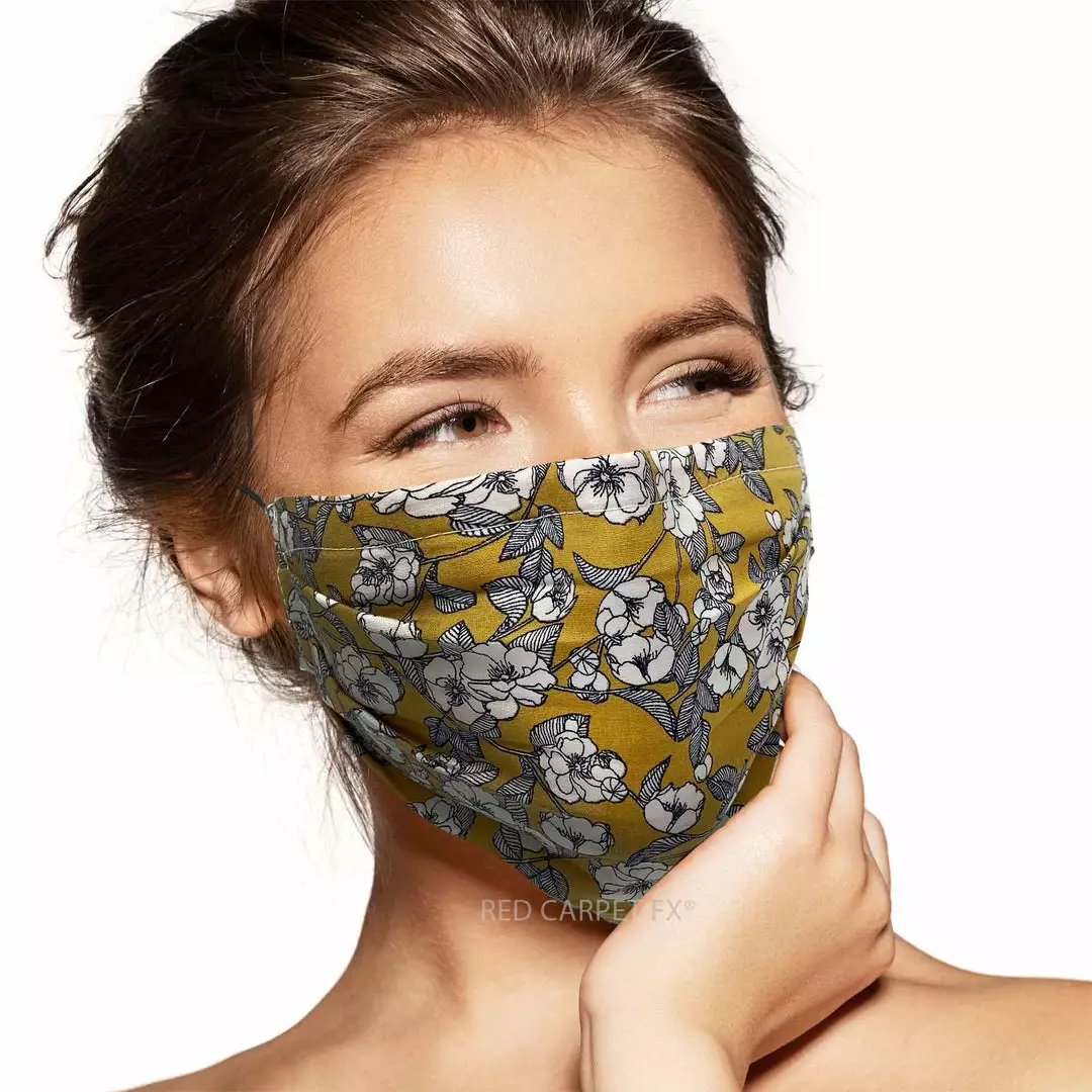Pebbles Of Leeds Pebbles Handmade Pleated Cotton Face Mask - Desert Flowers Face Masks