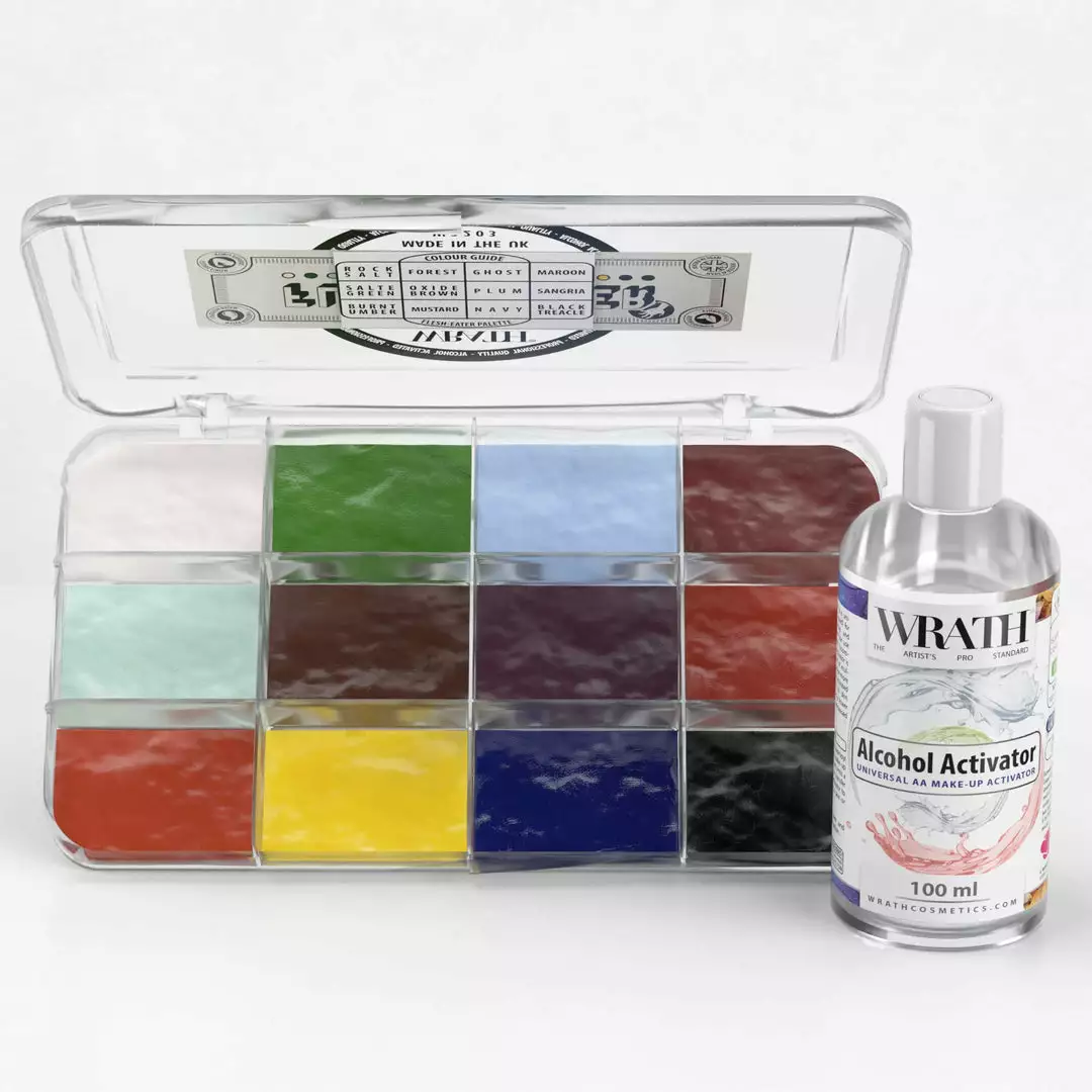 WRATH AA FX Colour Palettes WRATH Alcohol Activated Make-up 12 Palette With Activator - Flesh-Eater