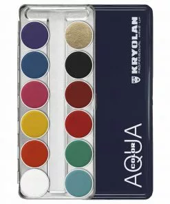 Kryolan AQUACOLOR 12 Palette - Face & Body Paint - FP