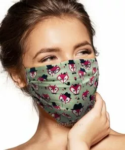 Pebbles Of Leeds Face Masks Pebbles Handmade Pleated Cotton Face Mask - Foxy