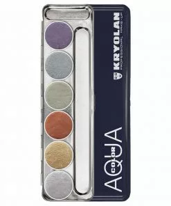 Kryolan AQUACOLOR Metallic 6 Palette - Face & Body Paint