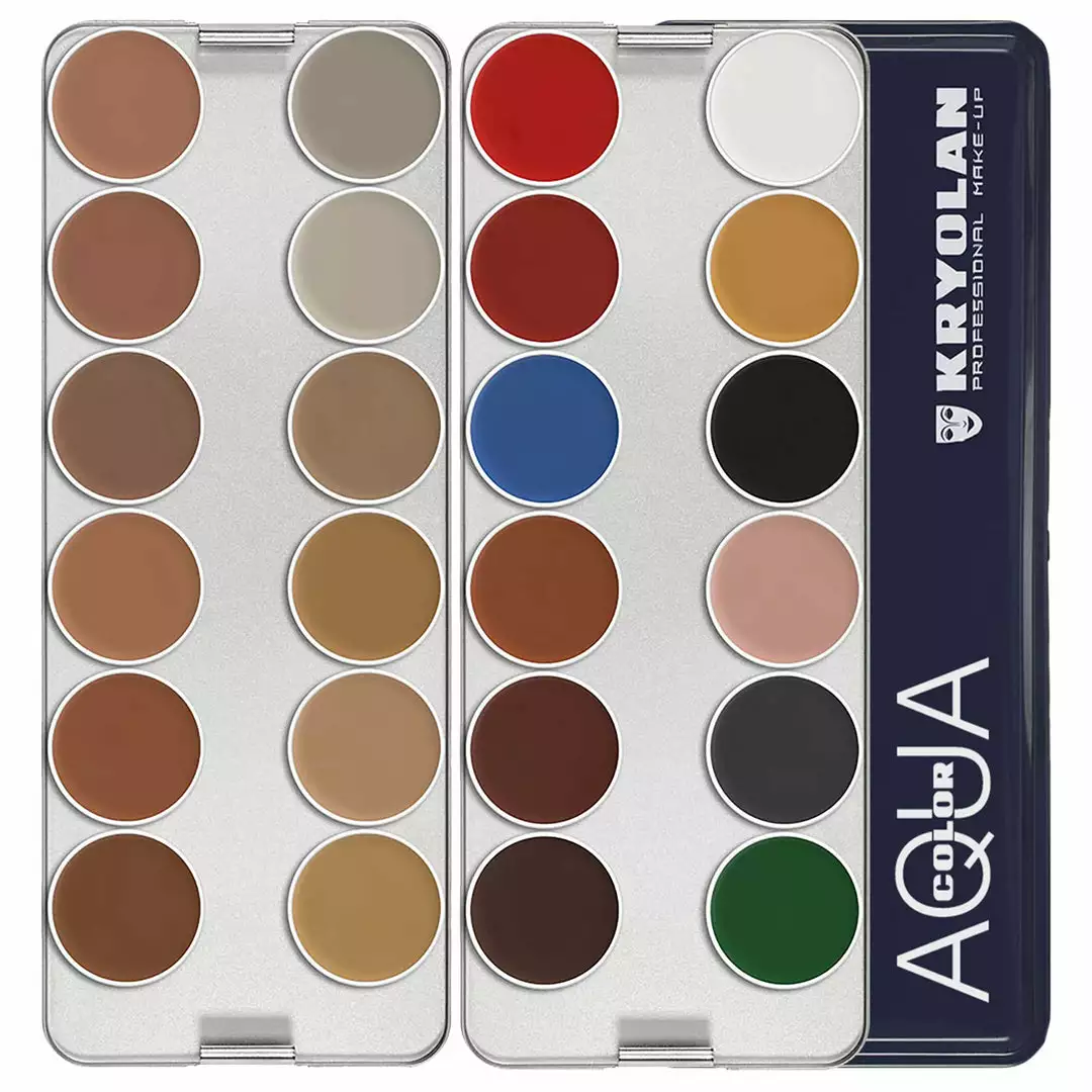 Kryolan AQUACOLOR 24 Palette - Face & Body Paint - N