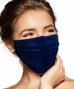 Pebbles Of Leeds Pebbles Handmade Pleated Cotton Face Mask - Navy Blue