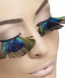 Smiffy's Fever False Eyelashes - Peacock Feathers