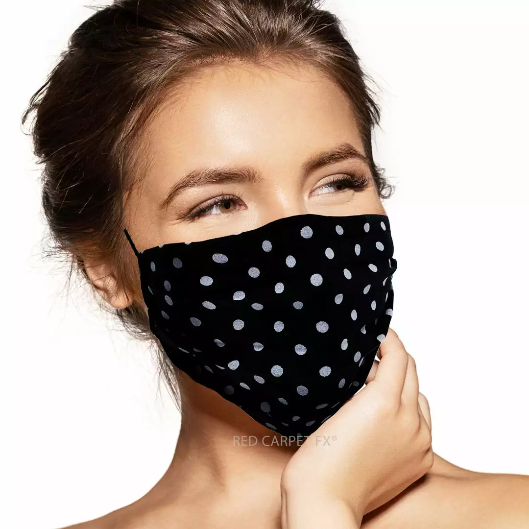 Pebbles Of Leeds Pebbles Handmade Pleated Cotton Face Mask - Polka Bigger Dot