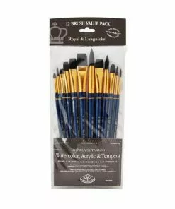 Body Art Brush Sets Royal & Langnickel Black Taklon 12 Piece Brush Set