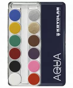 Kryolan AQUACOLOR 12 Palette - Face & Body Paint - SN