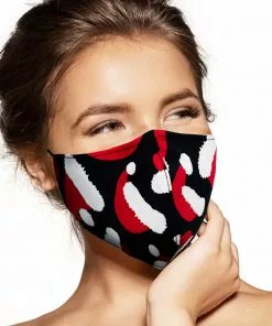 Pebbles Of Leeds Pebbles Handmade Contoured Cotton Face Mask - Santa Hats Face Masks