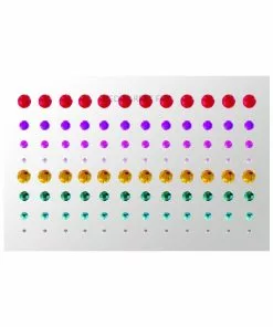 Smiffy's Make-up FX 100 Self-adhesive Face Gems - Multicolour Glitter