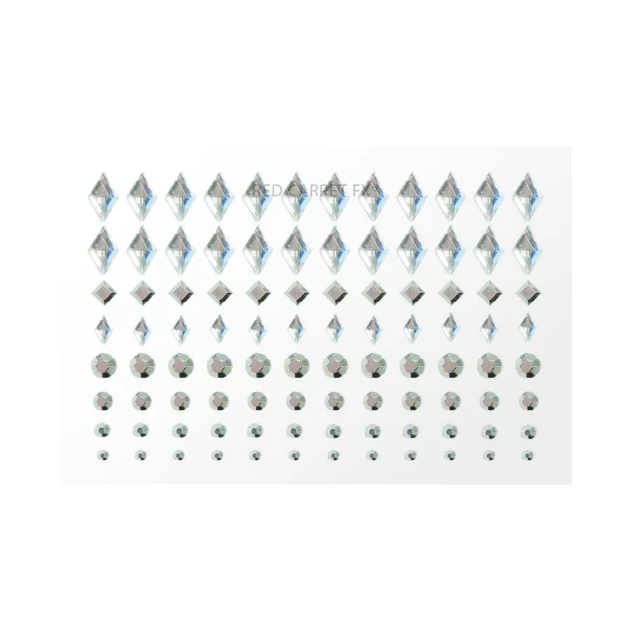 Smiffy's Glitter Make-up FX 100 Self-adhesive Face Gems - Silver/Clear