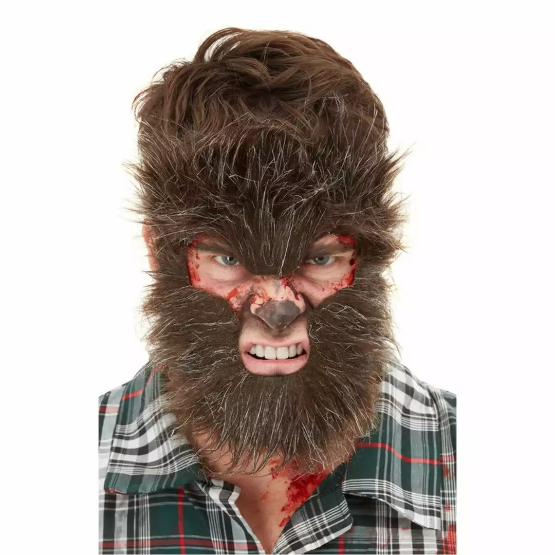 Smiffy's Crepe Hair Make-up FX Werewolf Face Fur