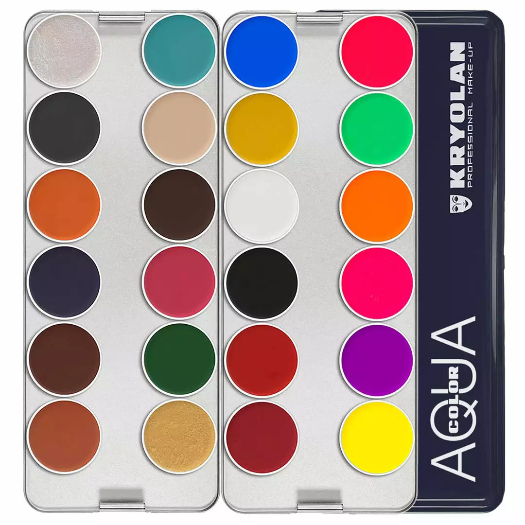 FX Colour Palettes Kryolan AQUACOLOR 24 Palette - Face & Body Paint - Z